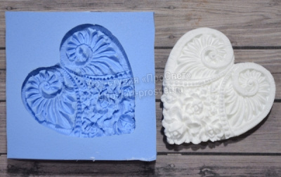 Молд "Ажурное сердце" большое