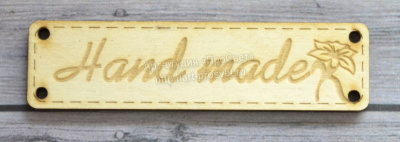 Деревянный чипборд шильдик "Handmade", 10 шт.