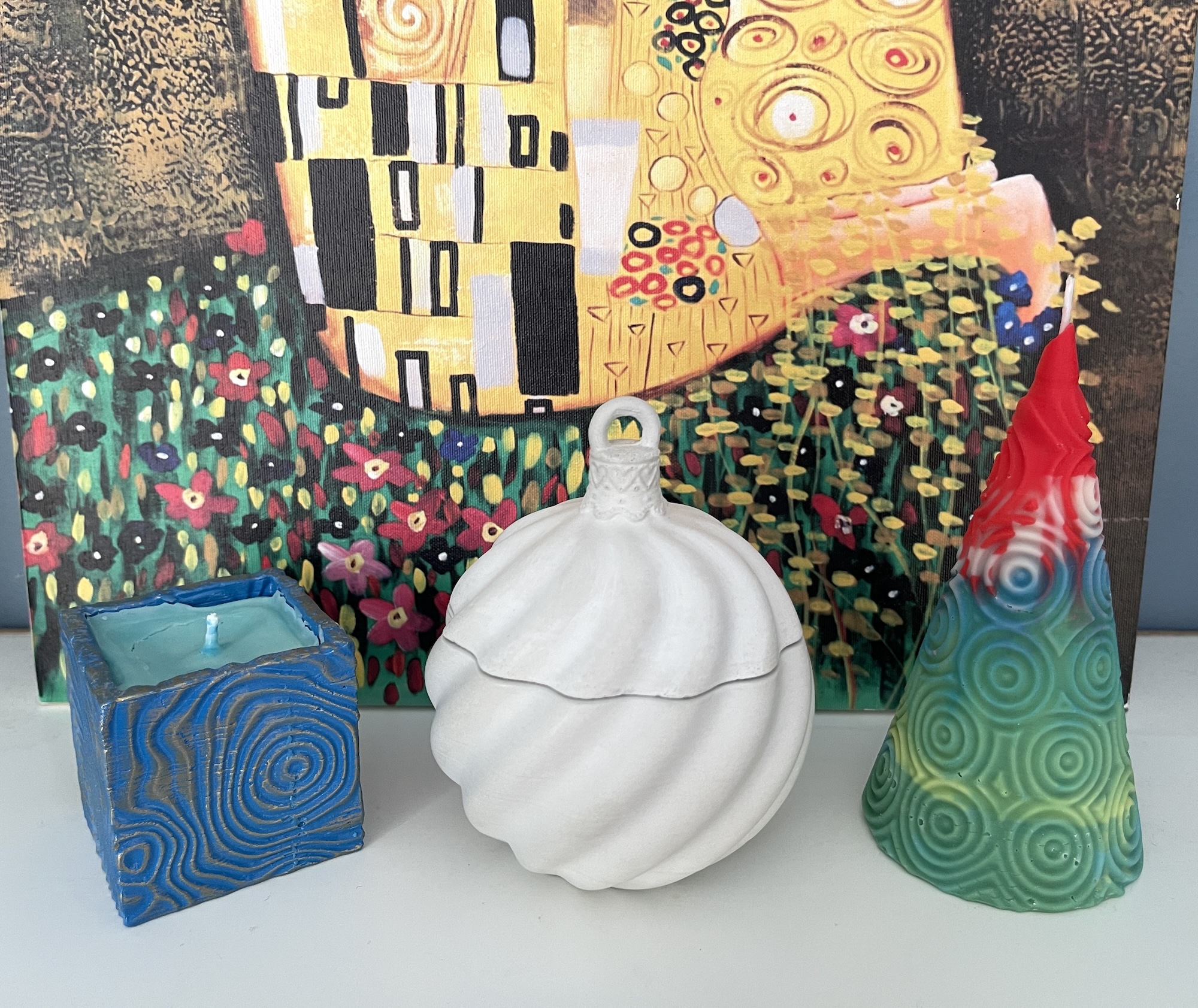 3D-молд контейнер для свечи, шкатулка "Ёлочный шар" (L)