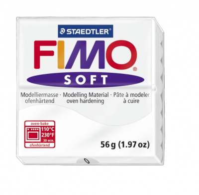 FIMO Soft White полимерная глина, запекаемая в печке, уп. 56 гр. цвет: белый