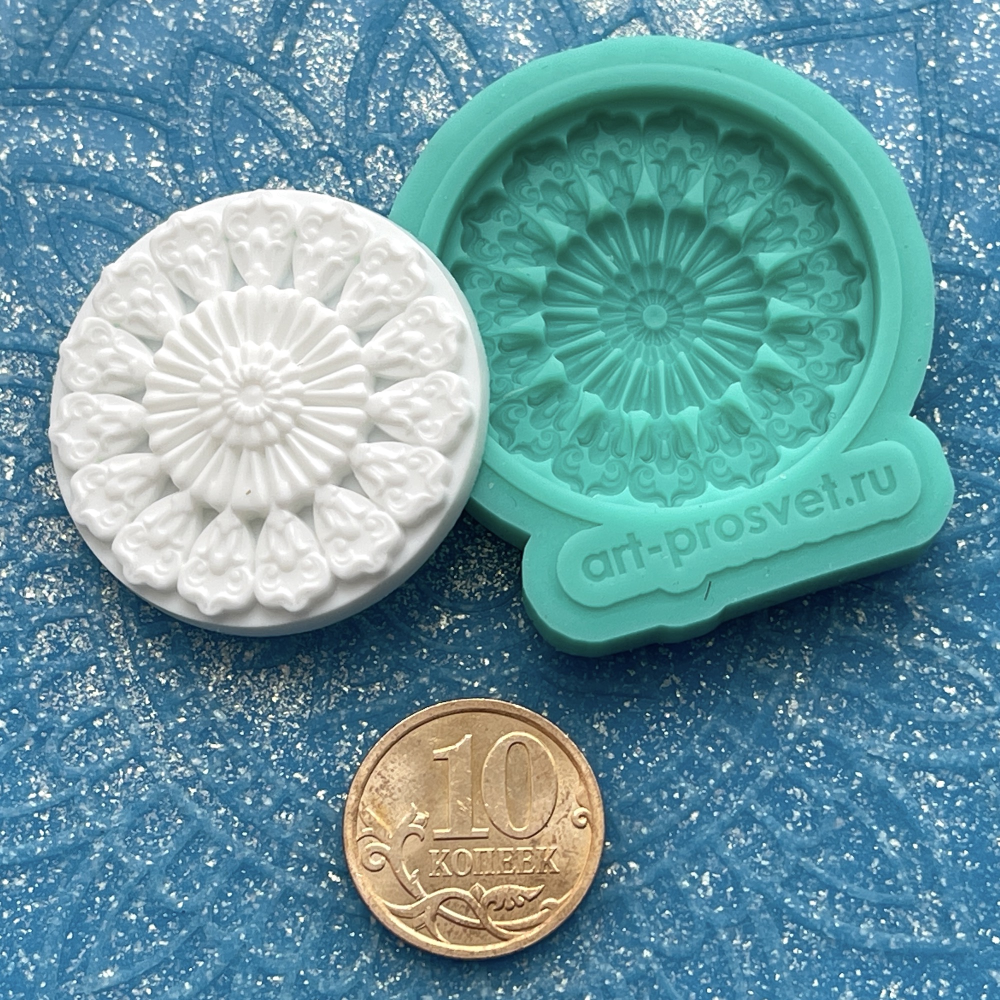 Молд "Элемент декора "Розетка" (XS)