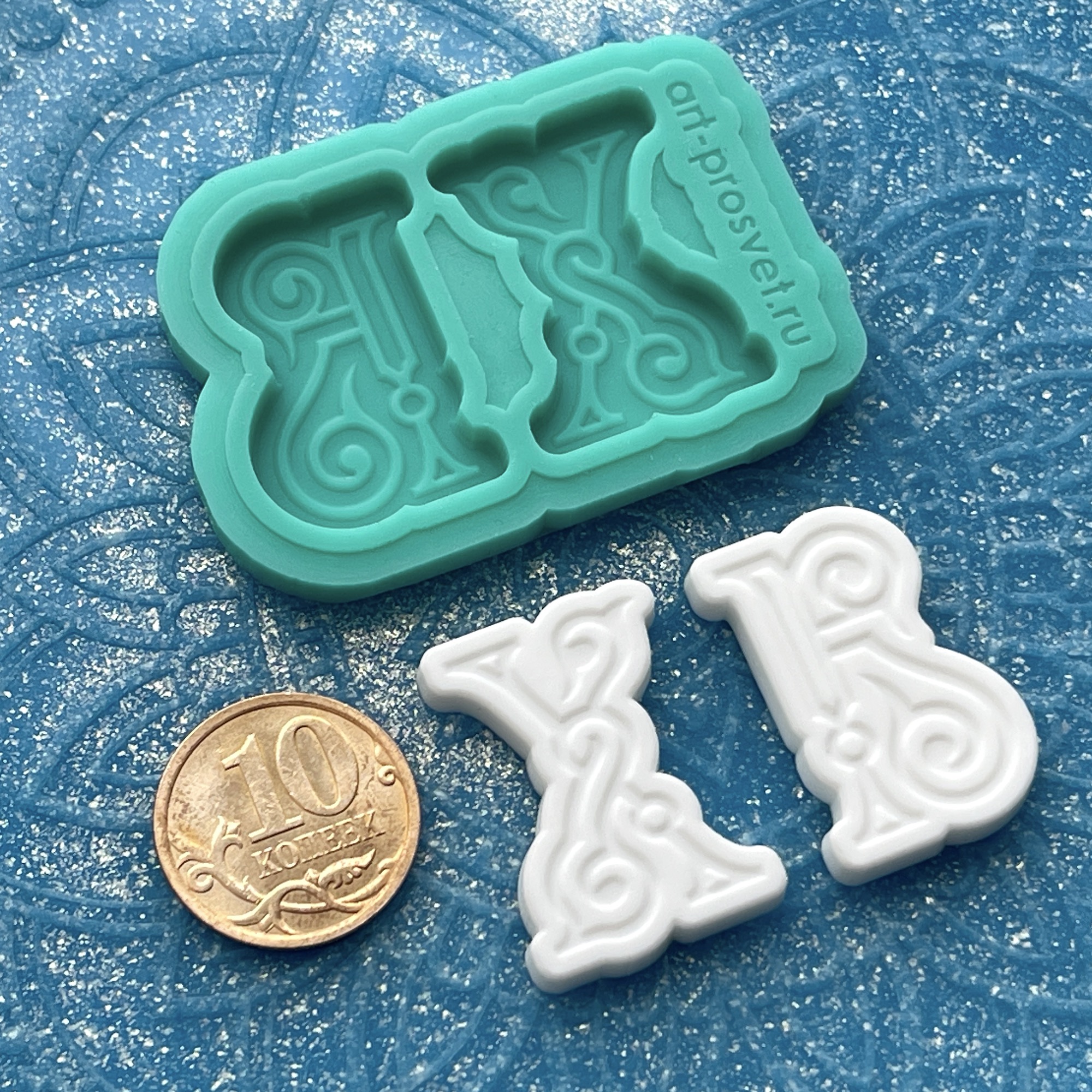 Молд "Буквы ХВ (Христос Воскресе) 3" (XS)