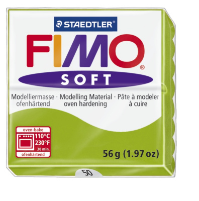 FIMO Soft Apple Green полимерная глина, запекаемая в печке, уп. 56 гр.цвет: зеленое яблоко