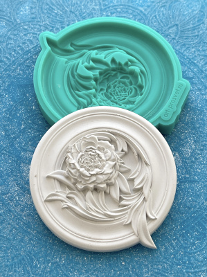 Молд "Тарель с пионом 3" (M)