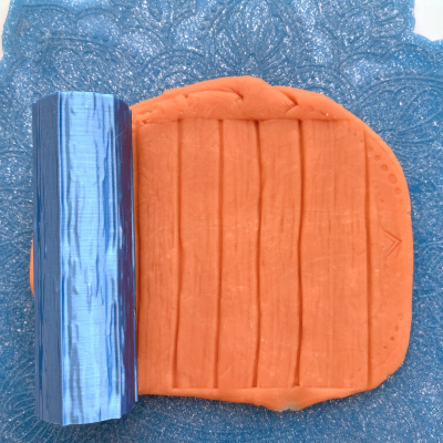 Текстурный ролик (скалка) "Доски 1" (L) OUT, площадь 100x100 мм