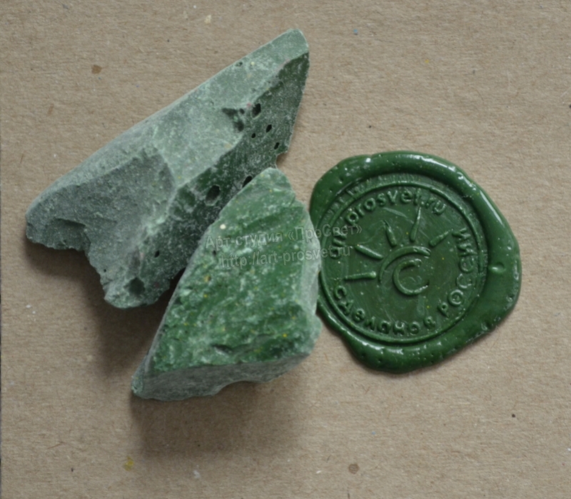 Сургуч кусковой, зеленый, 100 гр