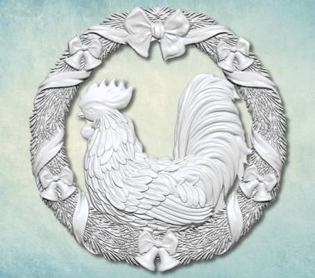 Молд "Петух в венке"