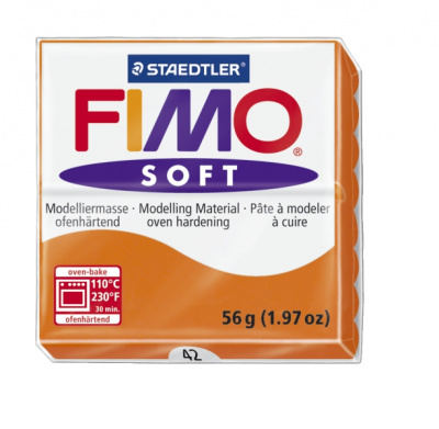 FIMO Soft Mandarin полимерная глина, запекаемая в печке, уп. 56 гр. цвет: мандарин