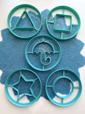 Набор форм-ножей для теста, мастики, глины, по мотивам Игры в кальмара, 5 шт.