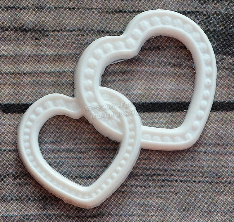 Молд "Обручальные кольца в виде сердец"