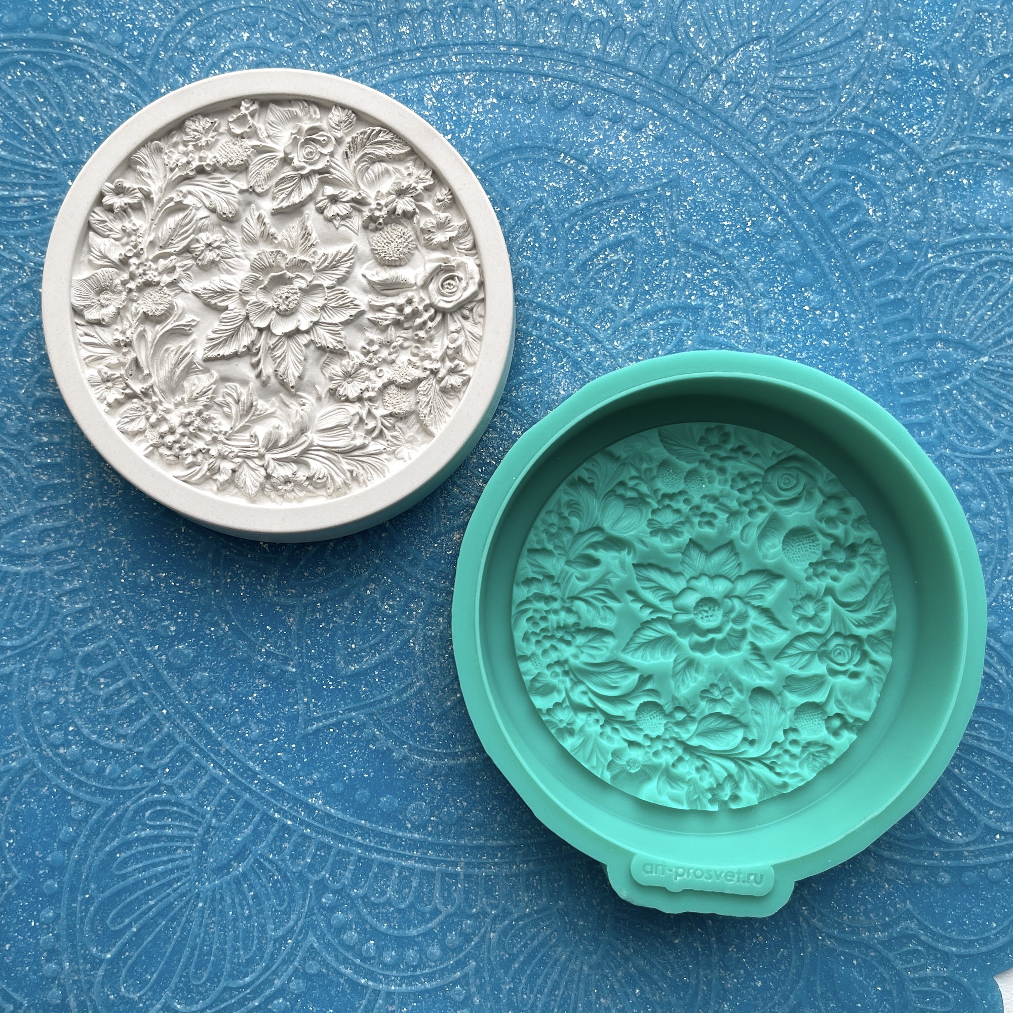 Молд круглый  "Цветочная композиция" (M)