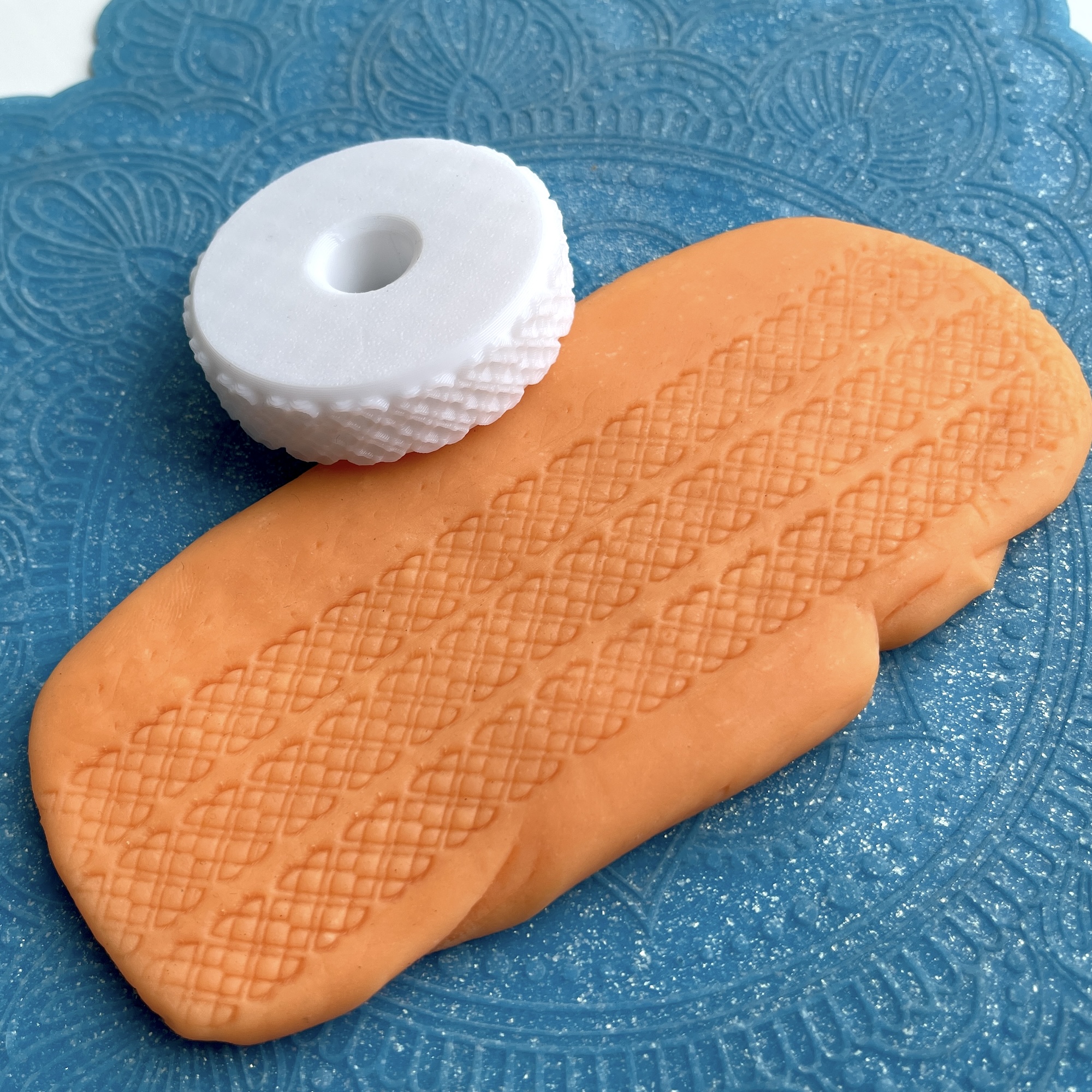 Текстурный ролик (скалка) "Плетенка" (XL), площадь 14x150 мм