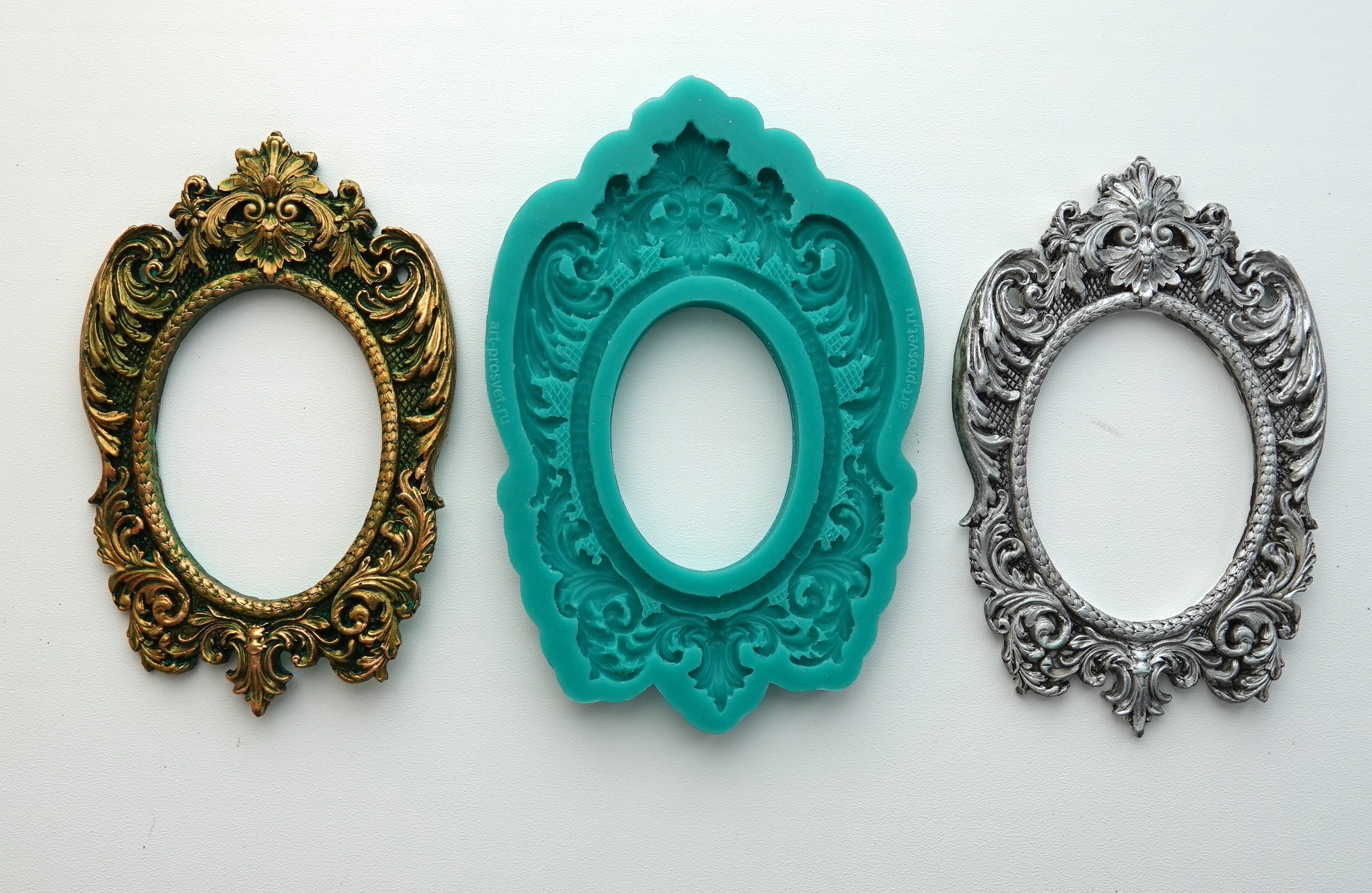 Молд "Овальная рамка" авторская ручная работа (L)