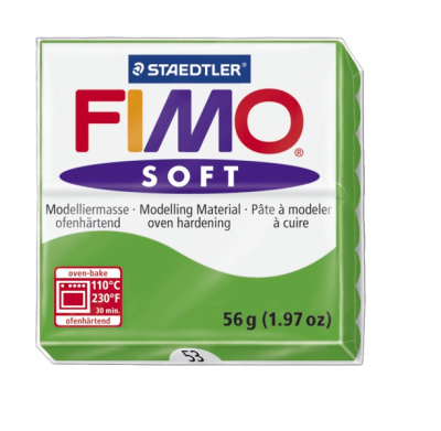 FIMO Soft Tropical Green полимерная глина, запекаемая в печке, уп. 56 гр. цвет: тропический зеленый