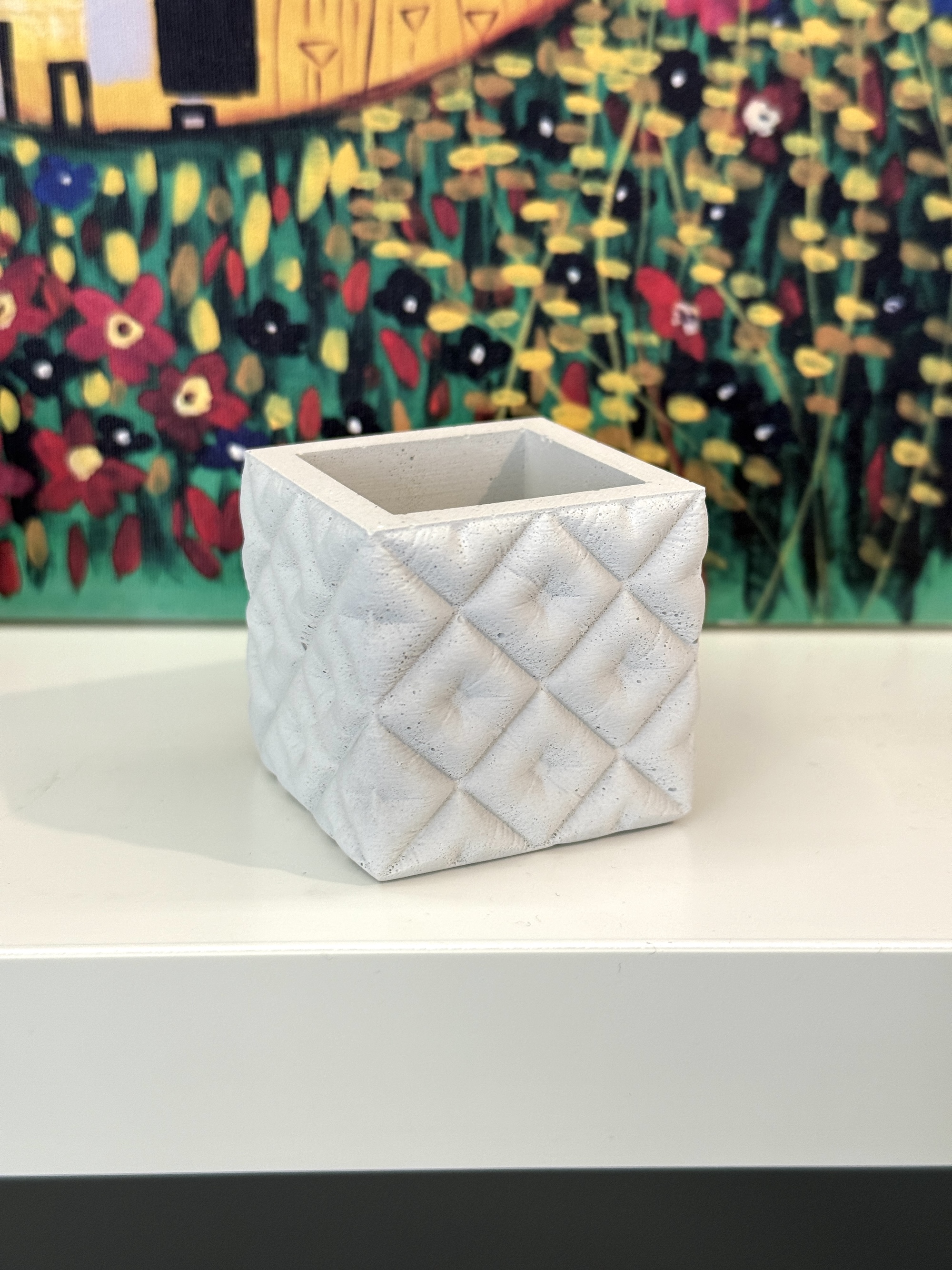 3D-молд "Стёганое кашпо куб" (S)