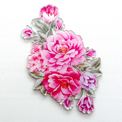 Украшение из акрила с полиграфией "Букет 4"