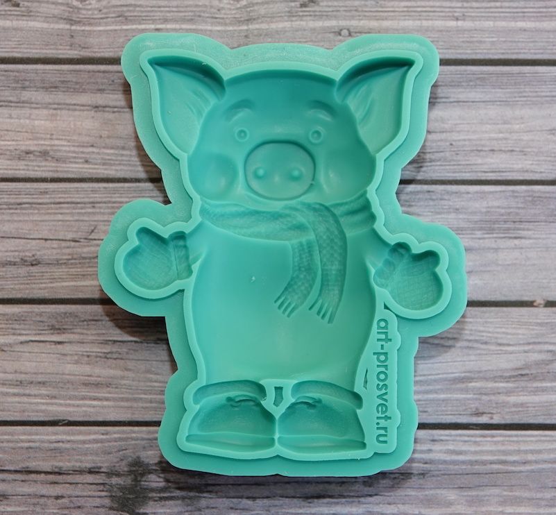 Молд "Поросенок в шарфе", большой