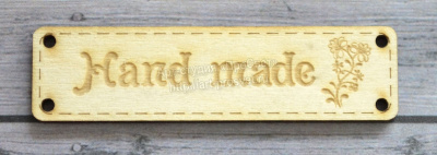 Деревянный чипборд шильдик "Handmade", 10 шт.