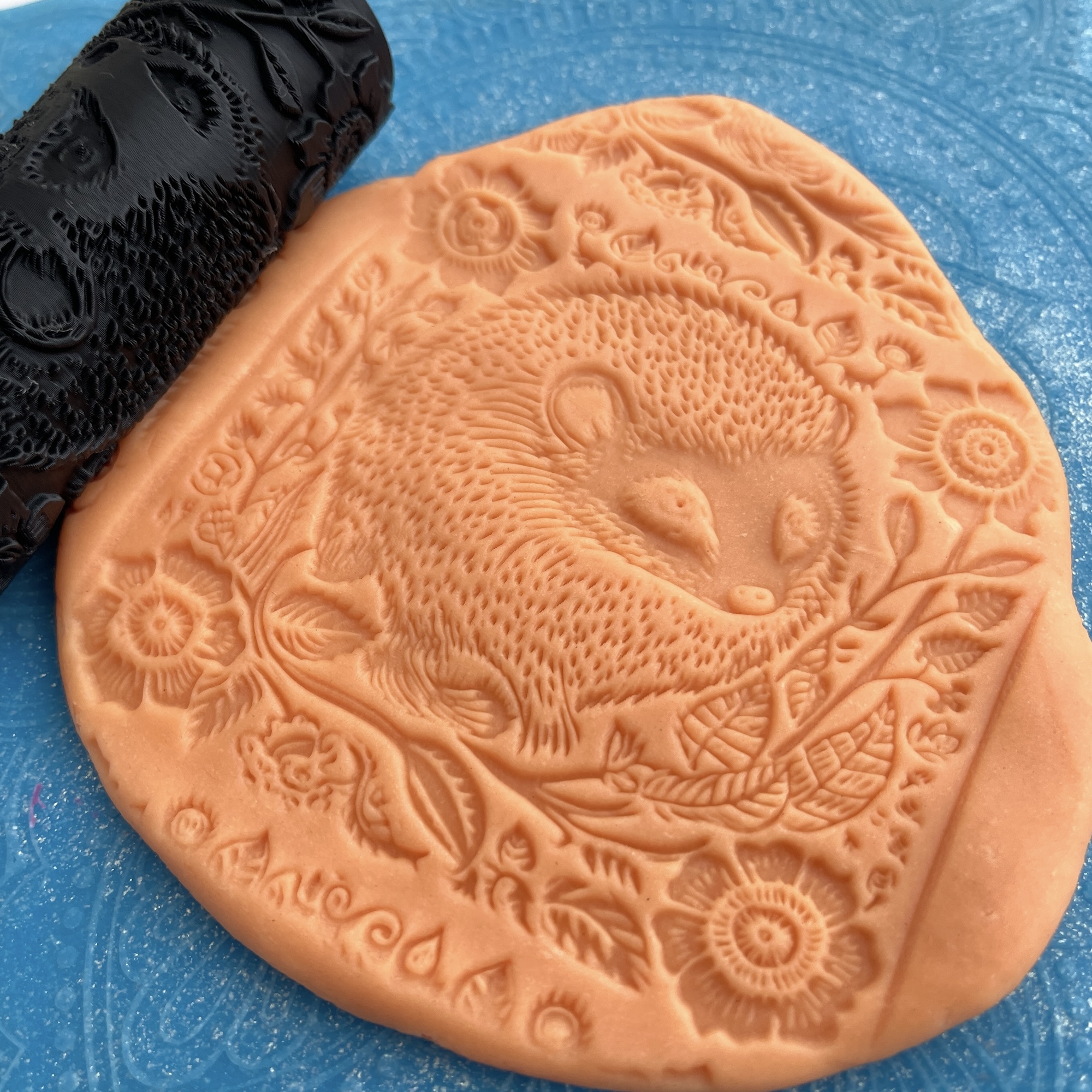 Текстурный ролик (скалка) "Ёжик" (L) IN, площадь 100x100 мм