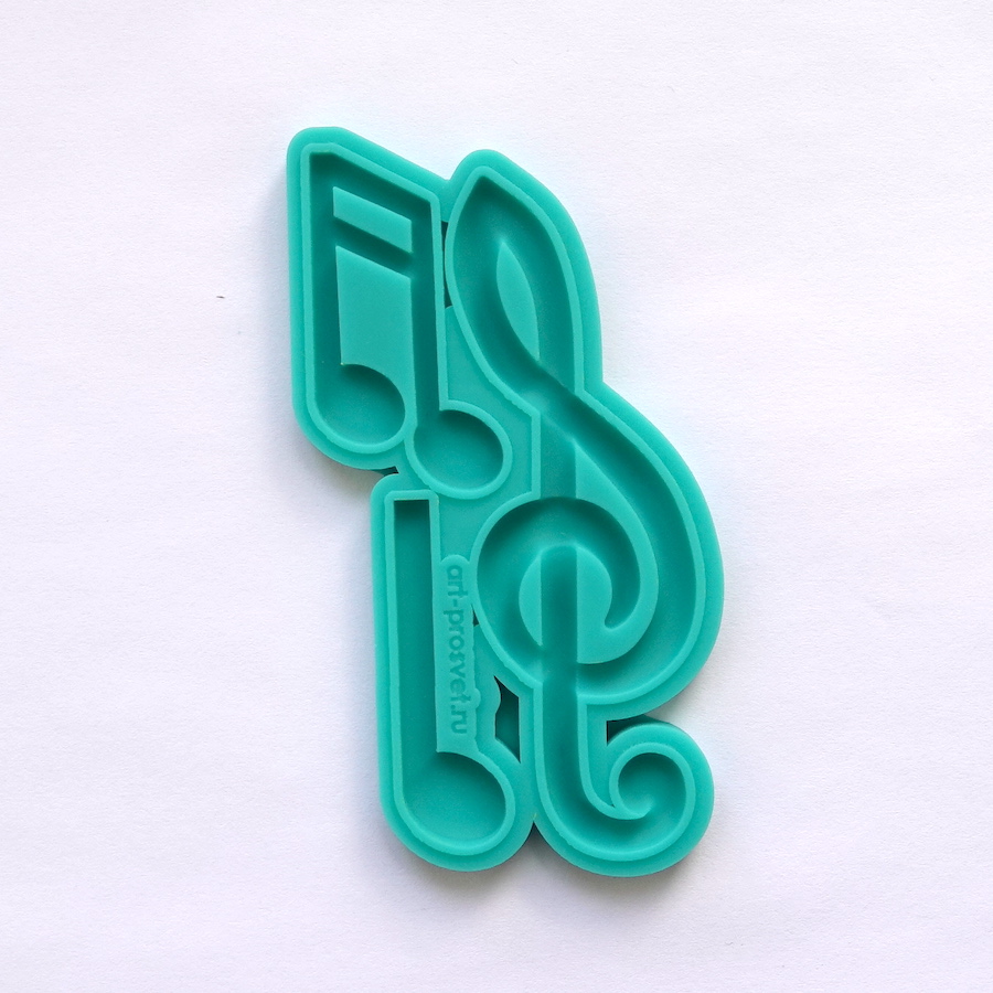 Молд "Скрипичный ключ и ноты" (L)