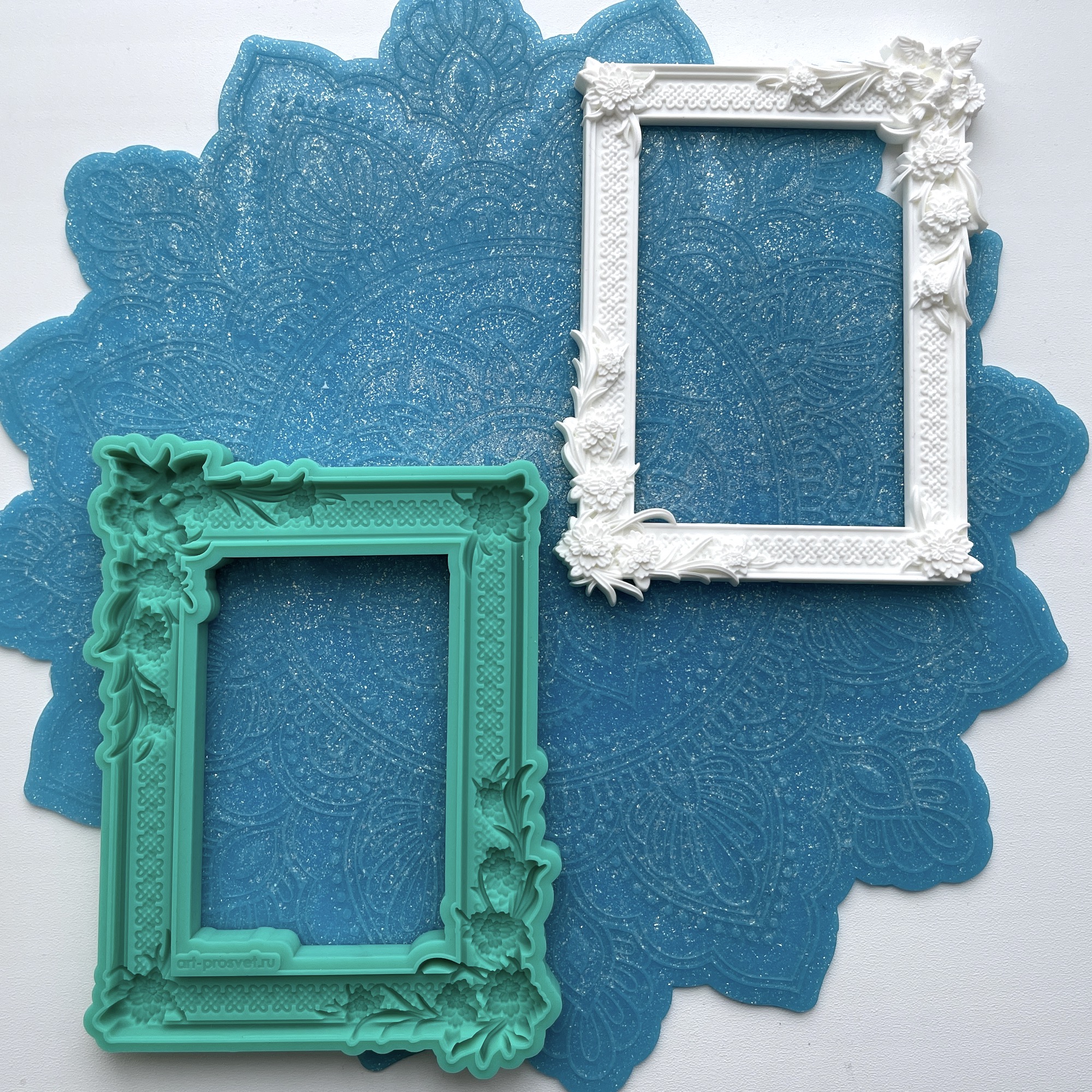 Молд рамка "Цветы и птицы" (XL)