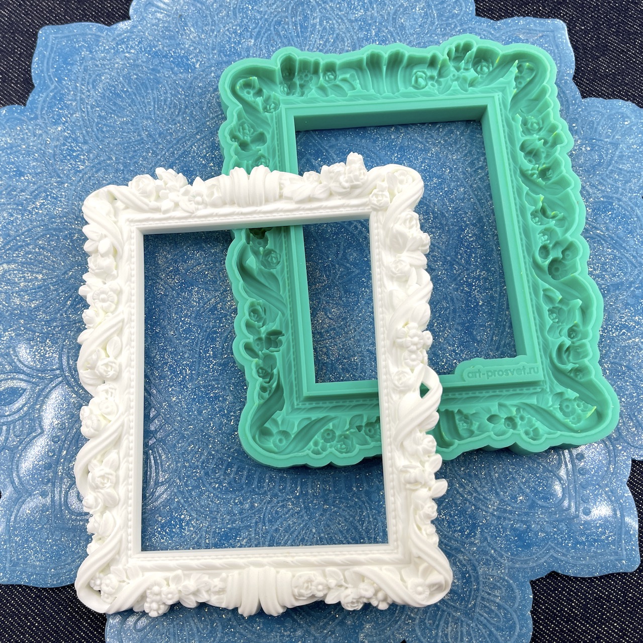 Молд рамка "С розами в лентах" (XL)