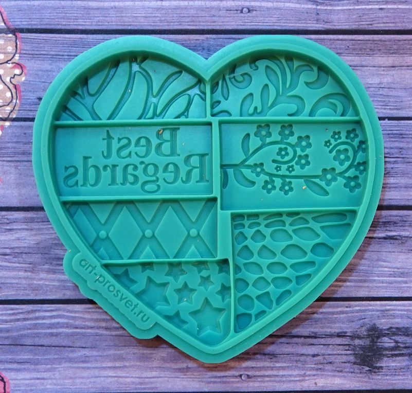 Молд "Лоскутное сердце Best Regards" (L)