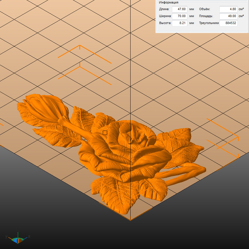 Молд "Роза с бутоном 3" (M)