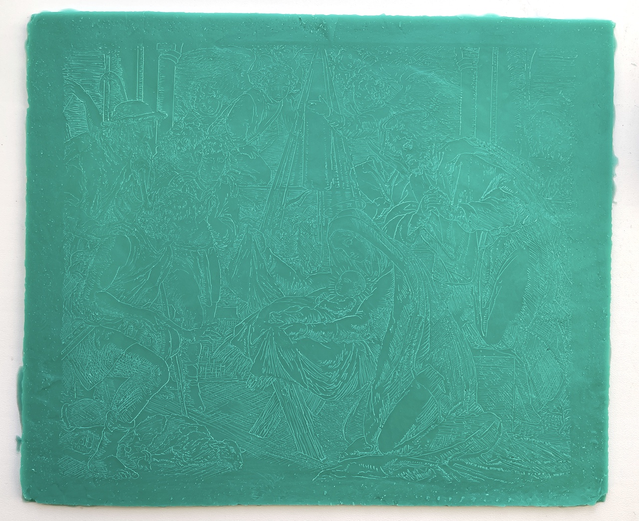 Текстурный коврик "Рождество Христово" для МК №10 "Гравюра на гипсе"