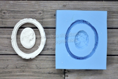 Молд камеи маленькой дамы с рамкой