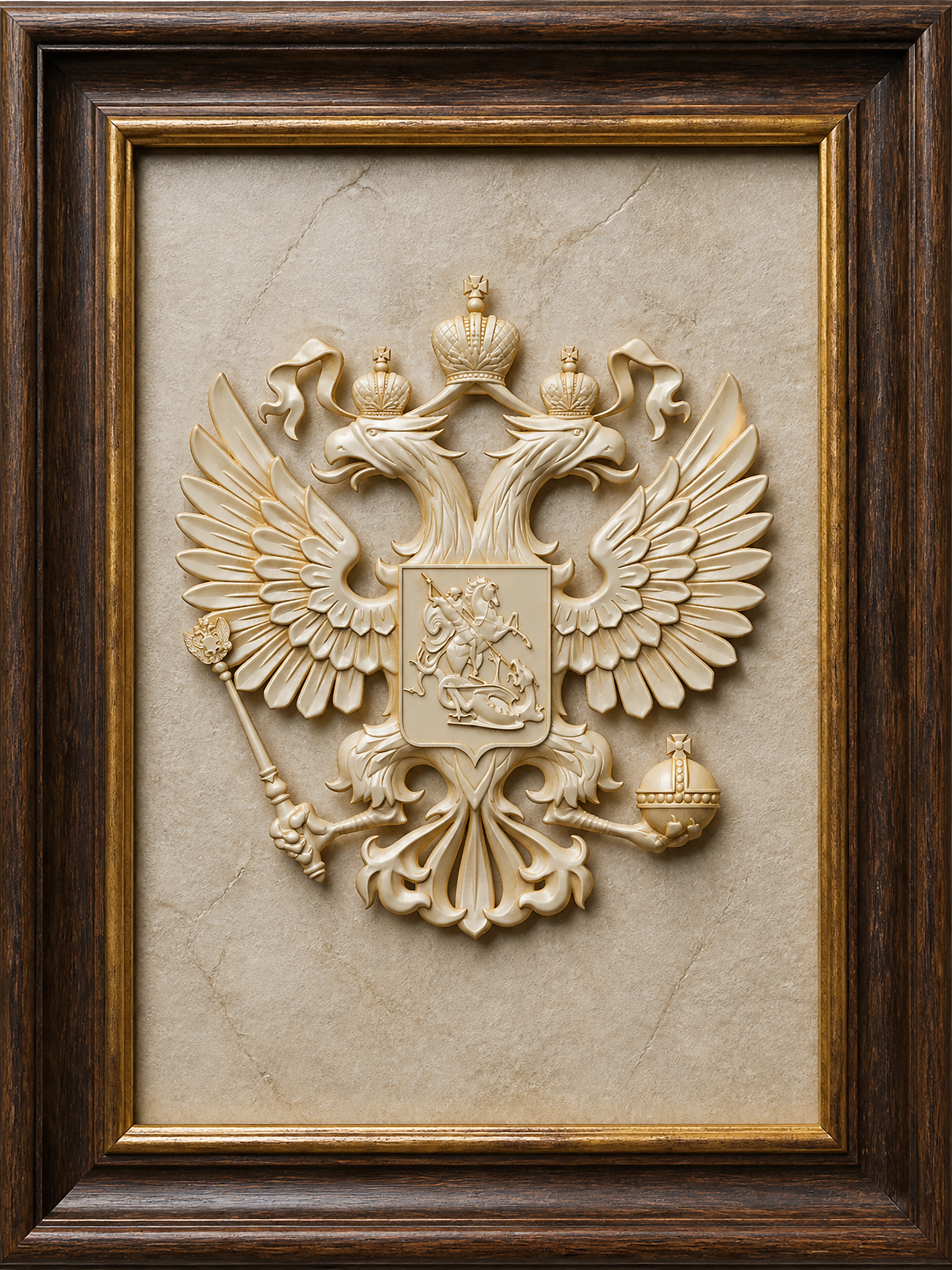 Силиконовая форма Герб России большая 80×88 мм — Арт-Просвет