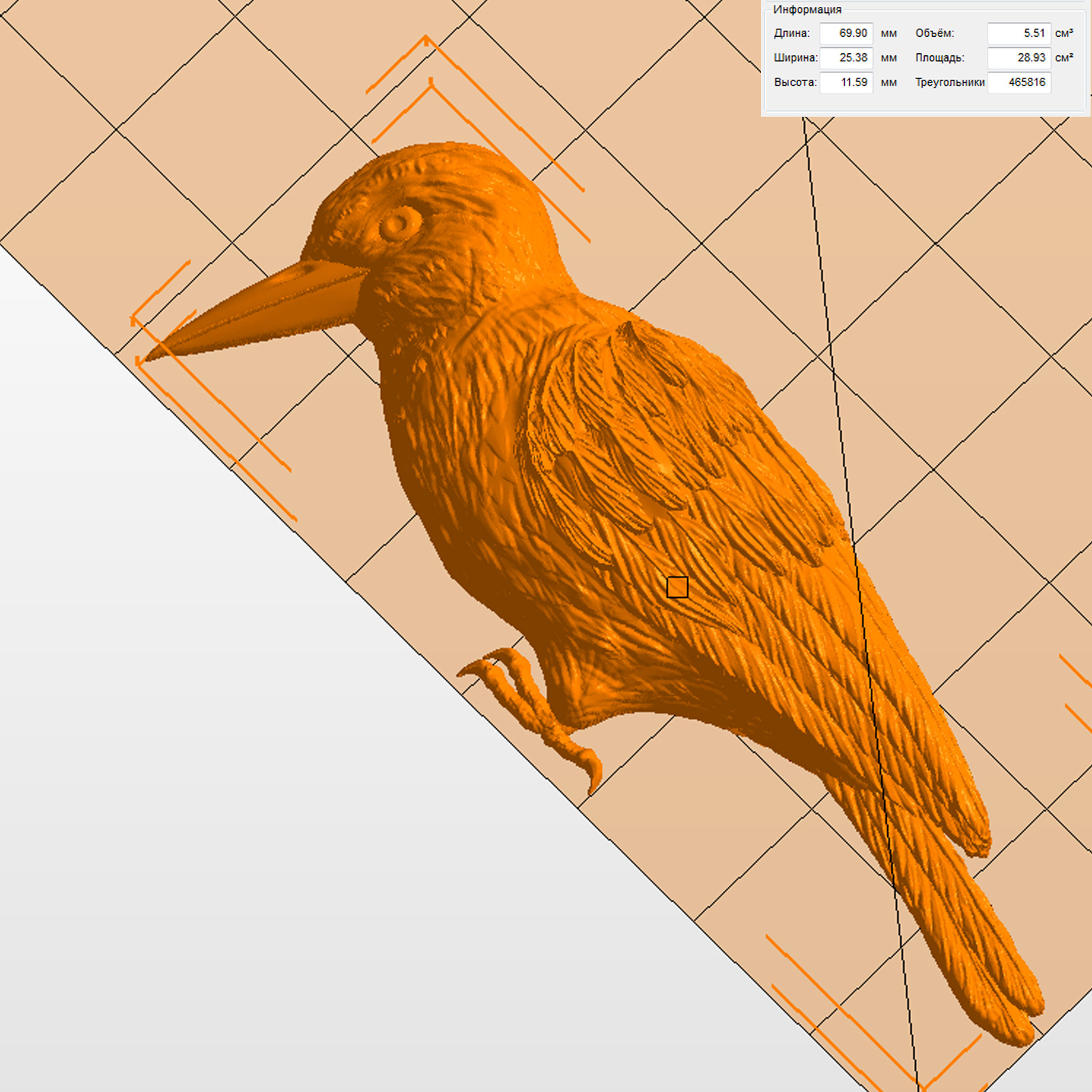 Молд "Птица Дятел" левый (M)