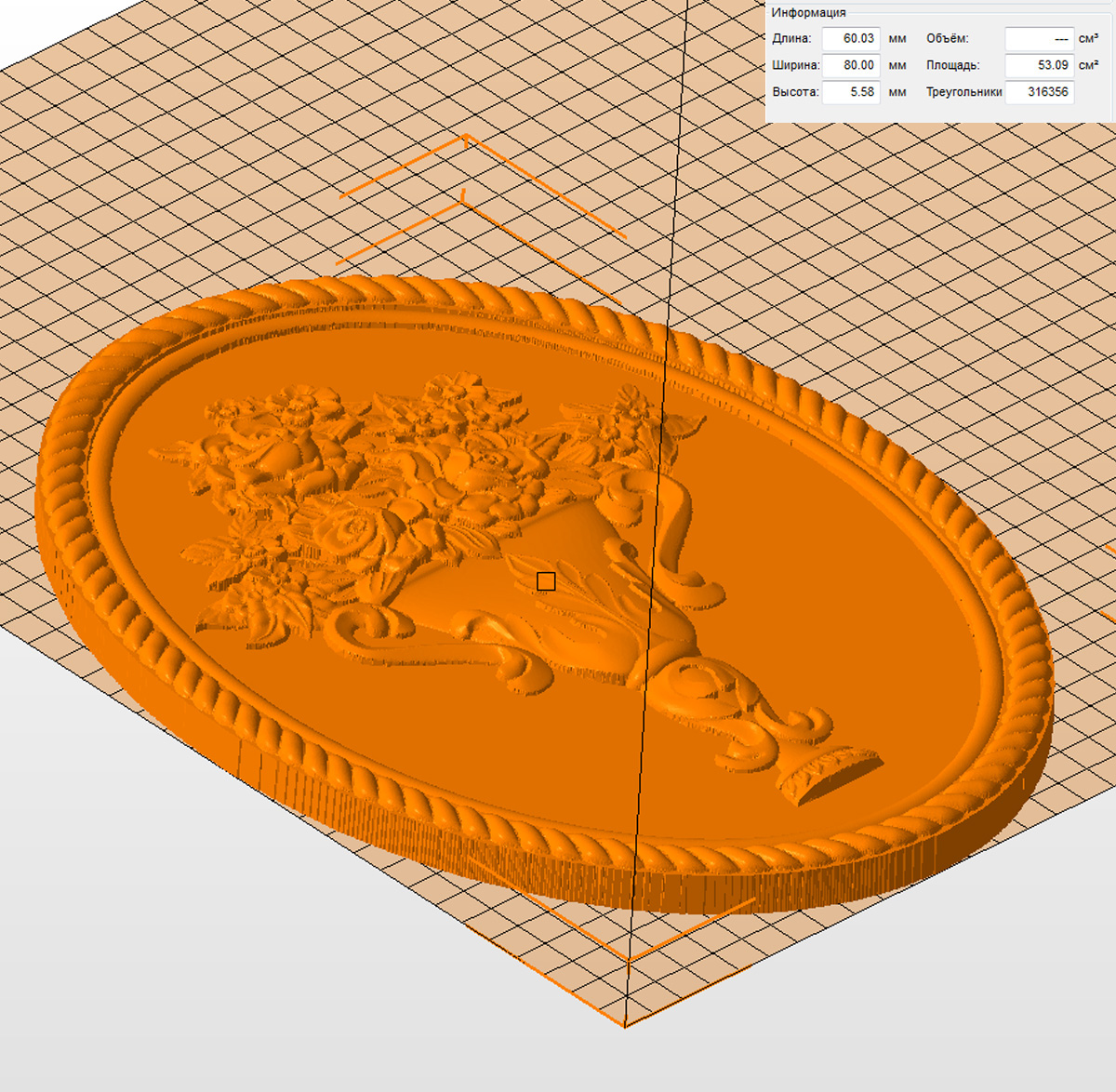 Молд панно "Ваза с цветами" (L)