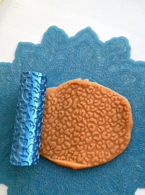 Текстурный ролик (скалка) "Леопард" (L), площадь 100x100 мм