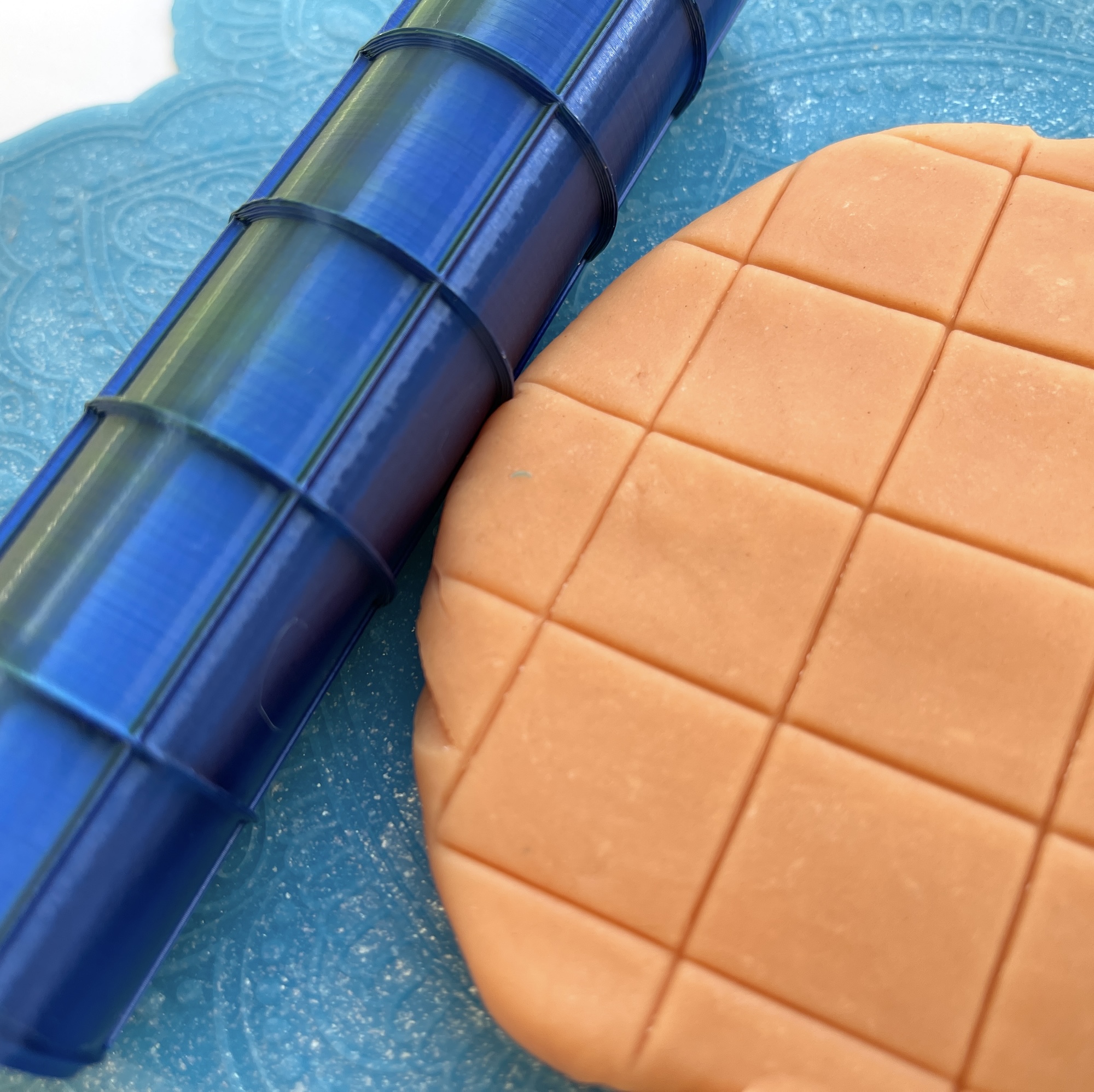 Текстурный ролик (скалка) "Плитка" (L), площадь 140x100 мм