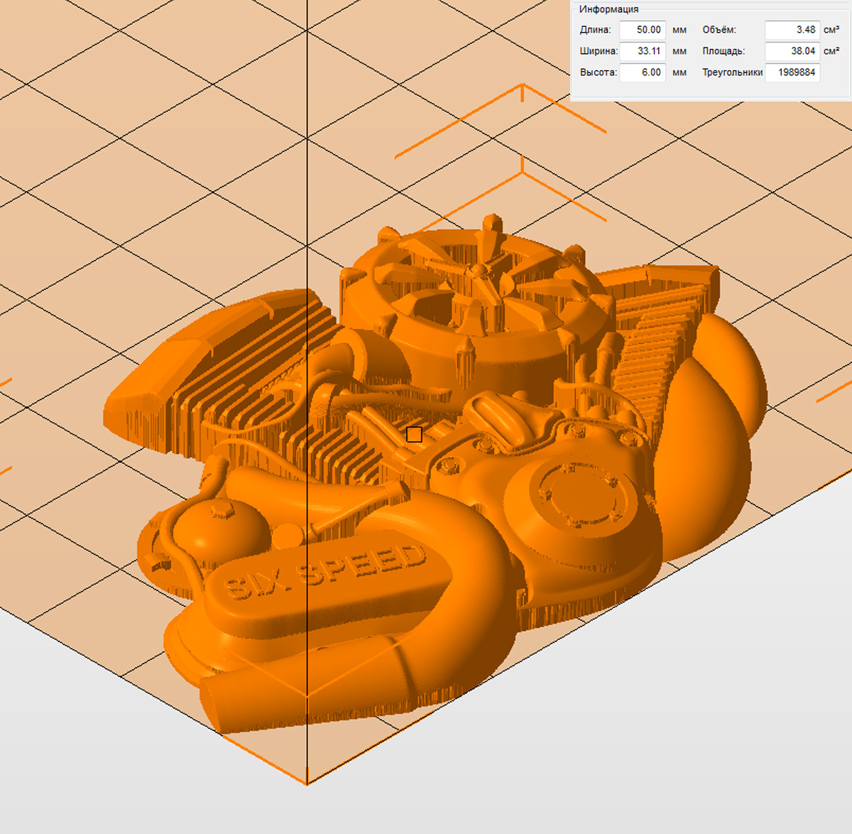 Молд "Мотоциклетный двигатель (мотор)" (S)
