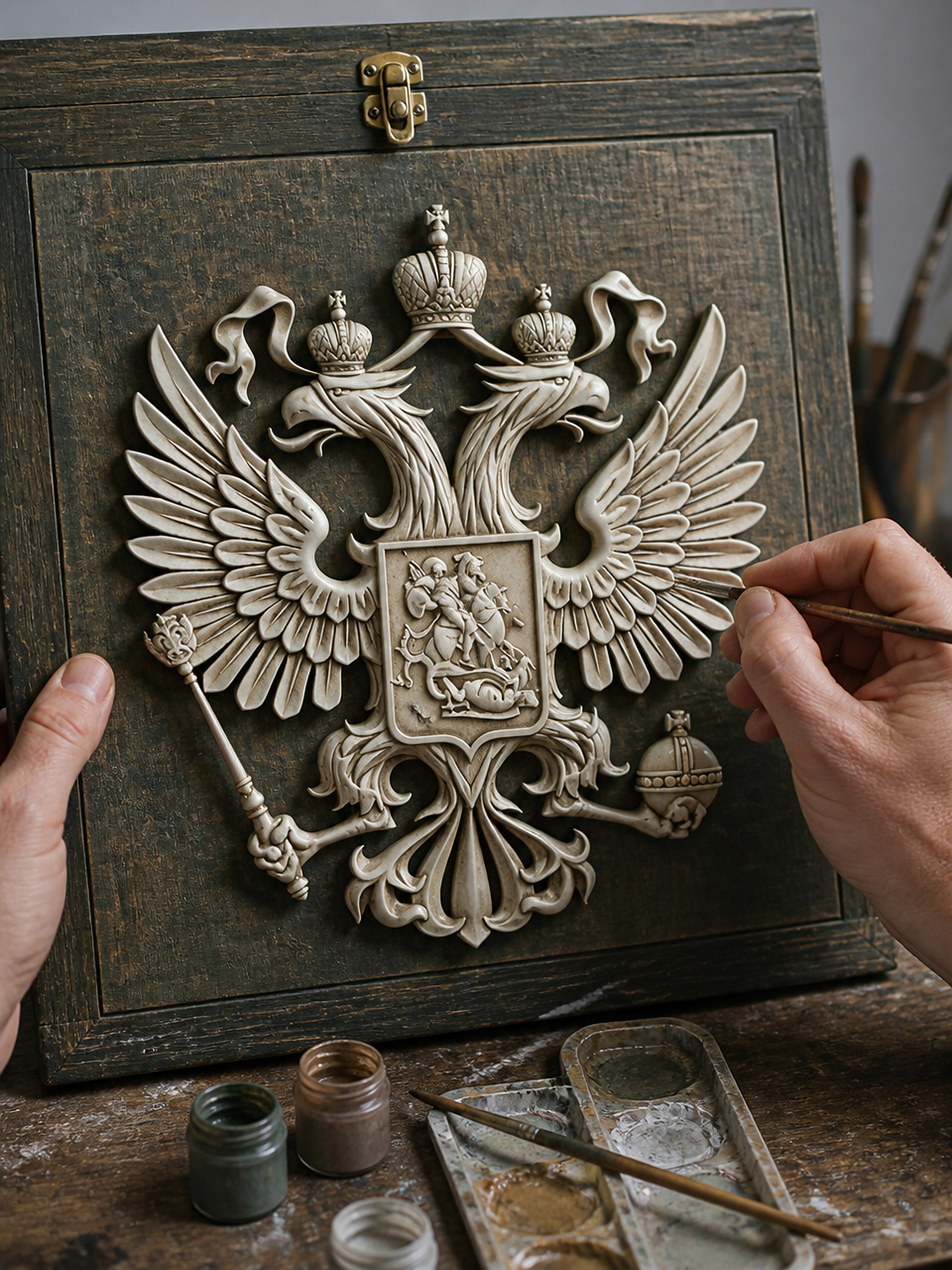 Силиконовая форма Герб России XL 20×22 см — Арт-Просвет