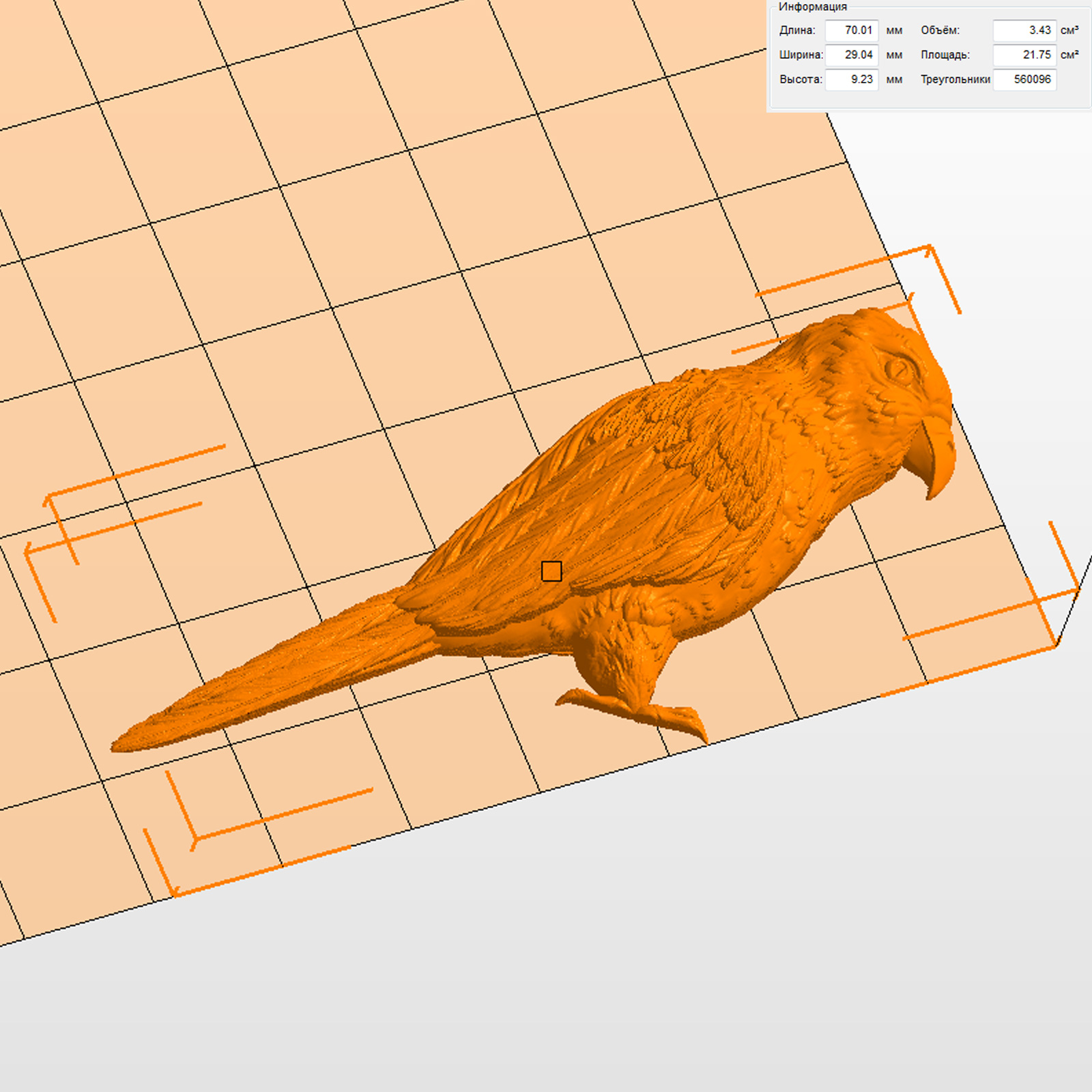 Молд "Птица Попугай" правый (M)