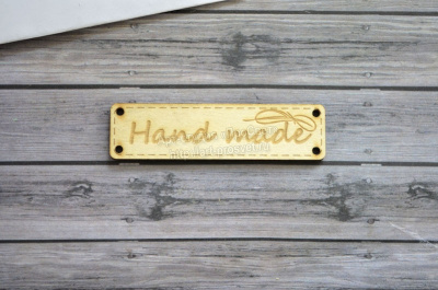 Деревянный чипборд шильдик "Handmade", 10 шт.