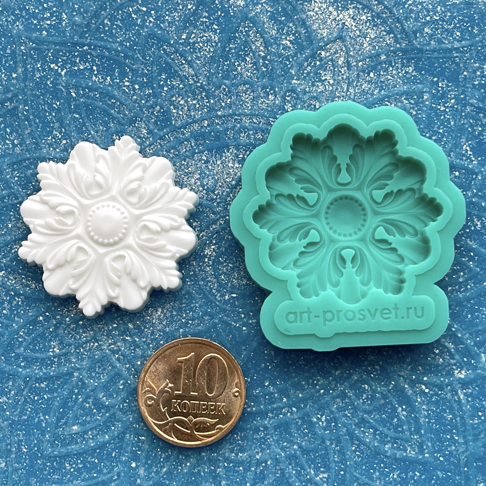 Молд "Элемент декора "Розетка" (XS)