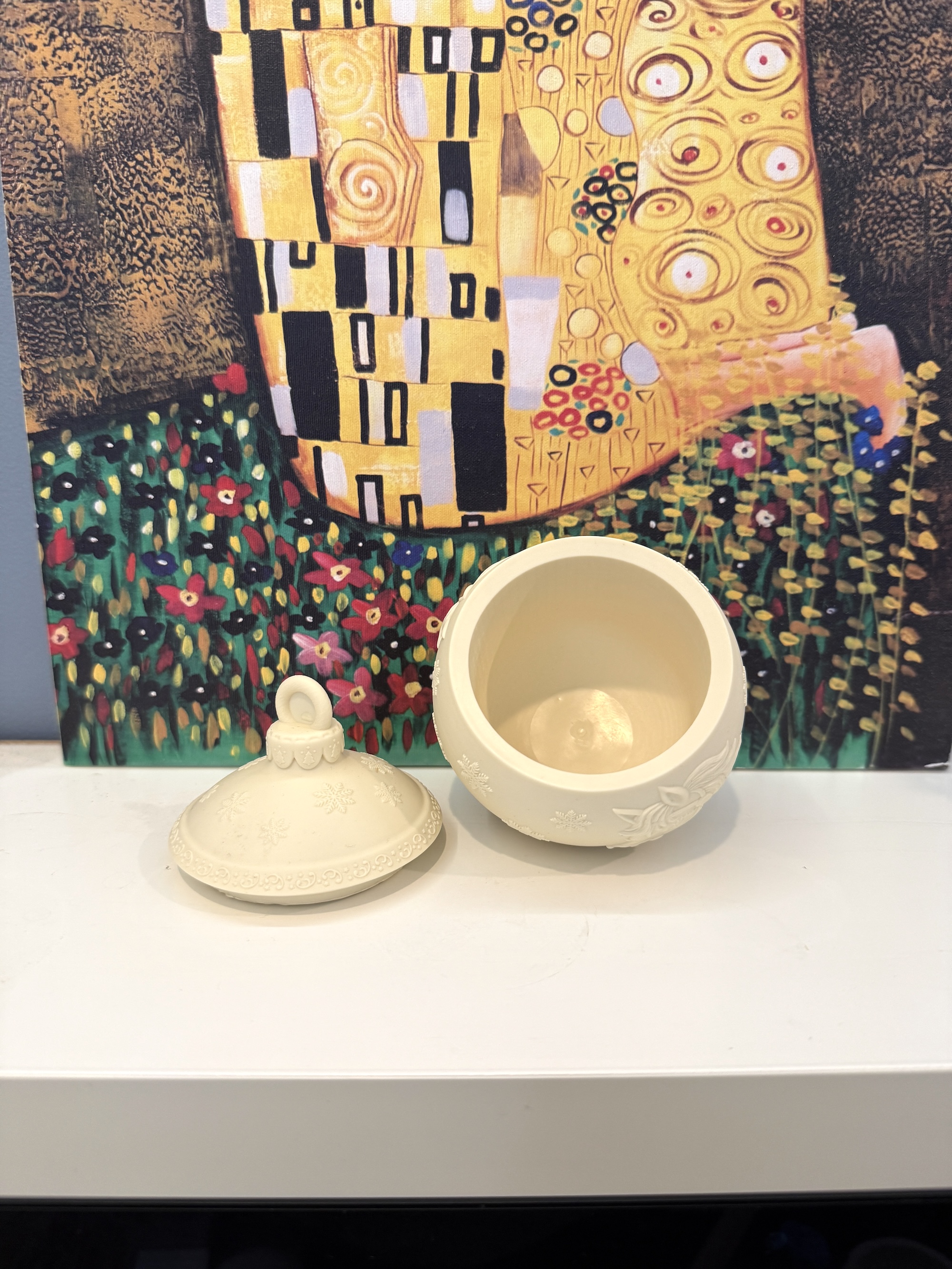 3D-молд контейнер для свечи, шкатулка "Ёлочный шар с лошадкой" (L)