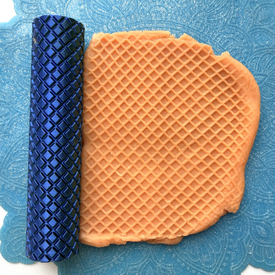 Текстурный ролик (скалка) "Вафли 1" (L), площадь 140x100 мм