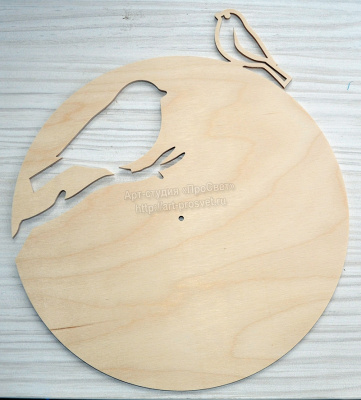 Деревянная заготовка для часов "Птицы"