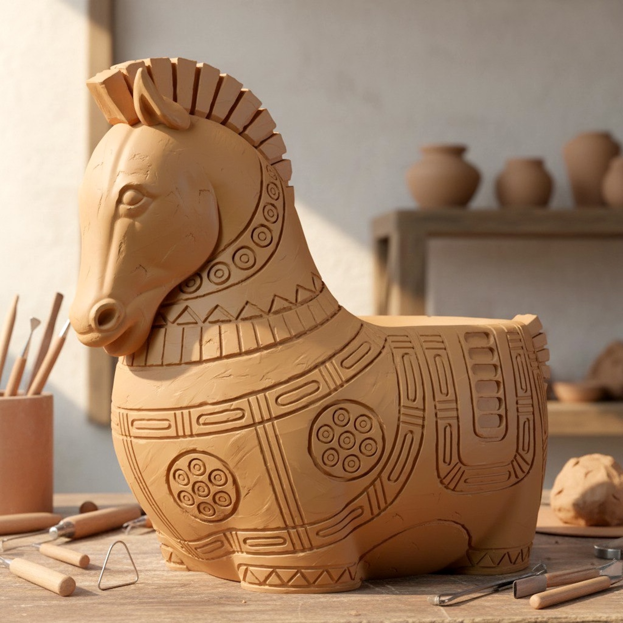 3D-молд "Кашпо-чарка Лошадка 2" (XL)