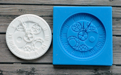 Молд "Часы с шестеренками"