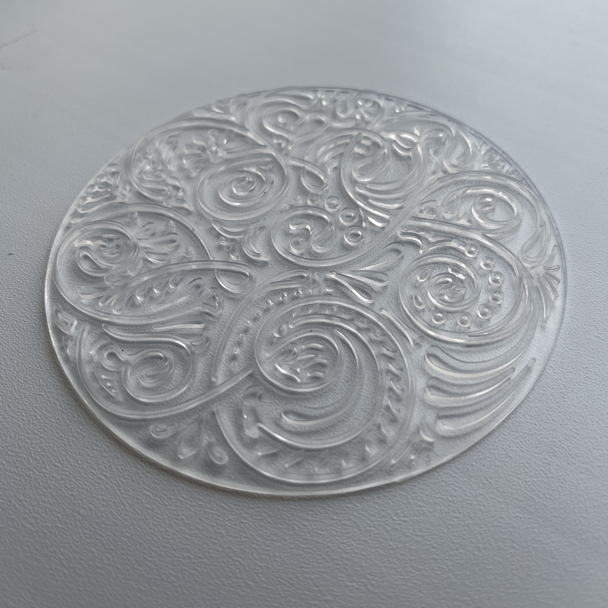 Силиконовый штамп "Круглый растительный орнамент" (L)