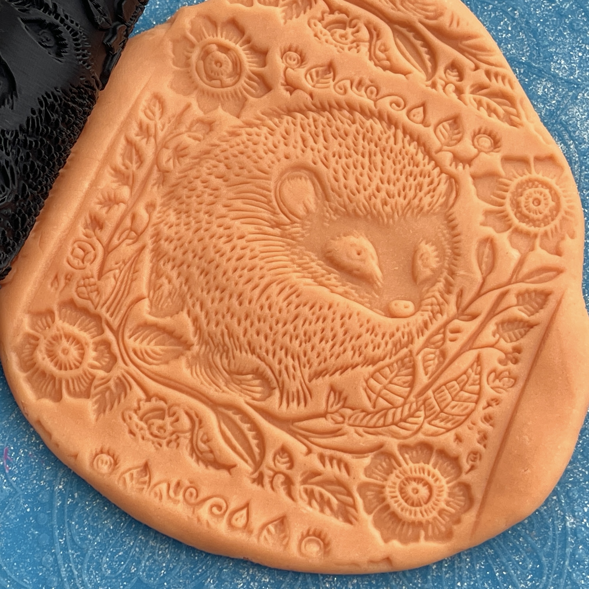 Текстурный ролик (скалка) "Ёжик" (L) IN, площадь 100x100 мм