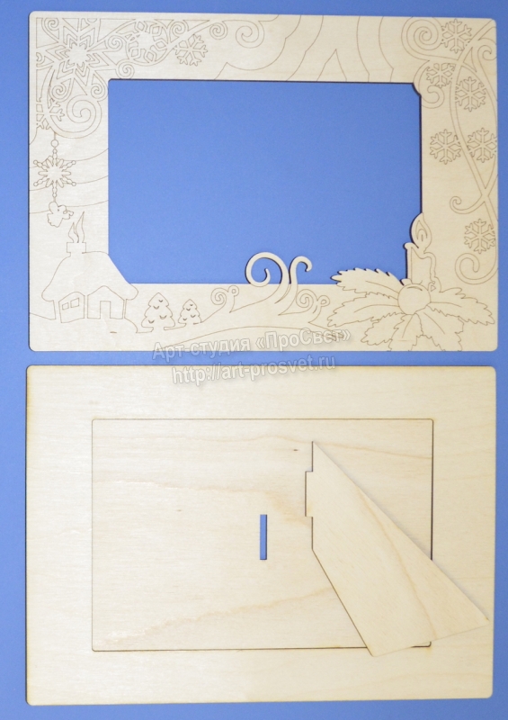 Деревянная заготовка "Фоторамка" на подставке, 10х15