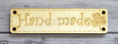 Деревянный чипборд шильдик "Handmade", 10 шт.
