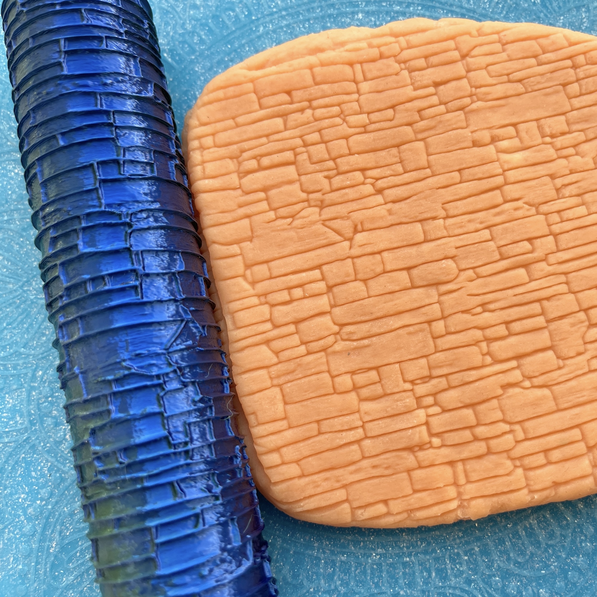 Текстурный ролик (скалка) "Каменная кладка 2" (L), площадь 140x100 мм